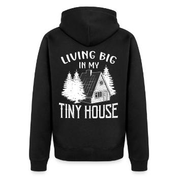 Vivre grand dans ma petite maison - Veste à capuche bio Premium Unisexe - noir - Dos - Nico (187cm)
