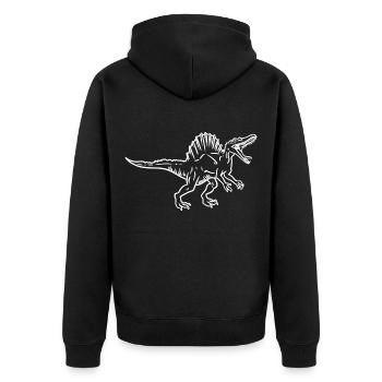 Spinosaurus Geschenk - Unisex Premium Bio Zip Hoodie - Schwarz - Hinten - Nico (187cm)