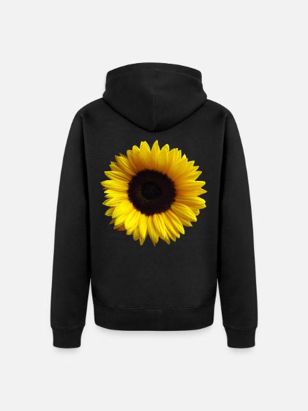 Sunflower, sunflower, flower, bloom, floral - Unisex Premium Organic Zip Hoodie - black