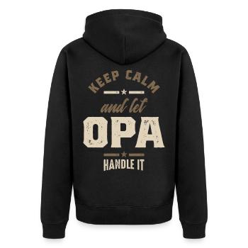 Mens garder le calme et laisser cadeau grand-père Opa - Veste à capuche bio Premium Unisexe - noir - Dos - Nico (187cm)