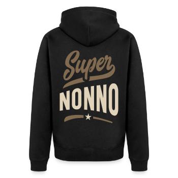 Cadeau de grand-père Super Nonno pour homme - Veste à capuche bio Premium Unisexe - noir - Dos - Nico (187cm)