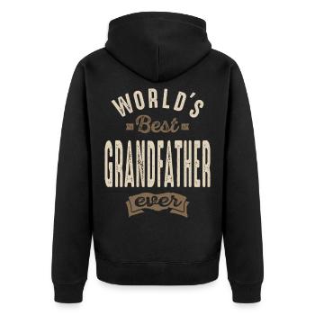 Das beste Großvatergeschenk der Welt für Herren - Unisex Premium Bio Zip Hoodie - Schwarz - Hinten - Nico (187cm)