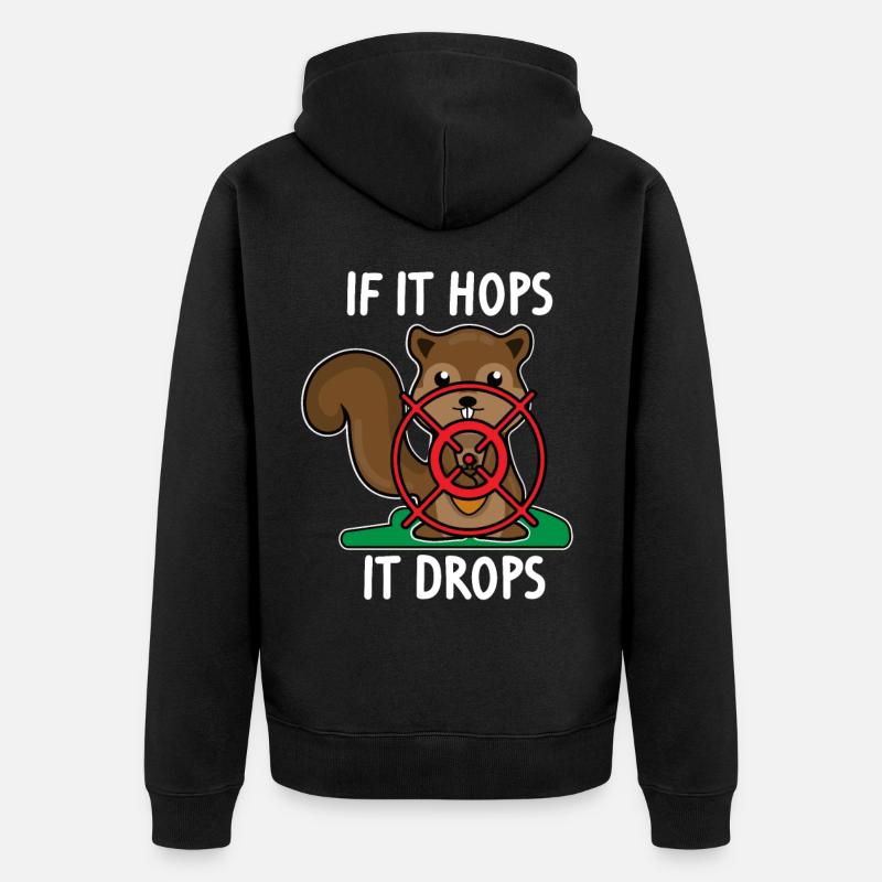 Eichhörnchenjäger Eichhörnchen Nagetier-Witze - Unisex Premium Bio Zip Hoodie - Schwarz