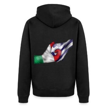 italie grèce italie grèce mains mains - Veste à capuche bio Premium Unisexe - noir - Dos - Nico (187cm)