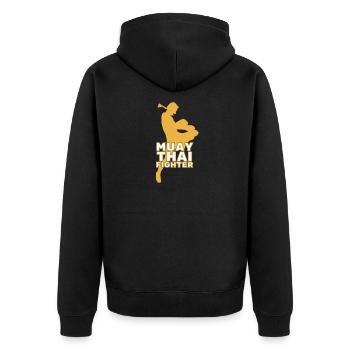Muay Thai - Veste à capuche bio Premium Unisexe - noir - Dos - Nico (187cm)