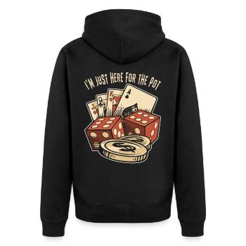Poker cards poker bluff poker face funny gift - Unisex Premium Organic Zip Hoodie - black - Back - Nico (187cm)