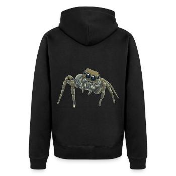 Horror Spinne Phobie Panik Spinnen Halloween - Unisex Premium Bio Zip Hoodie - Schwarz - Hinten - Nico (187cm)