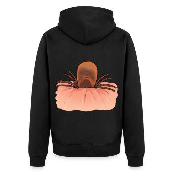 Zecke Zecken Ungeziefer Schädling Insekt Ekel - Unisex Premium Bio Zip Hoodie - Schwarz - Hinten - Nico (187cm)