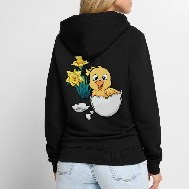 Joyeux Easter Chicks Easter Egg Kids Bébé Chick Egg Egg Veste à capuche bio Premium Unisexe