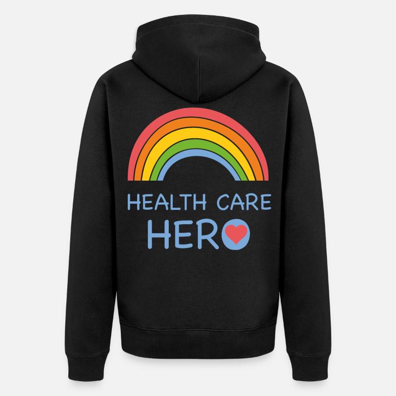 héros des soins de santé - Veste à capuche bio Premium Unisexe - noir