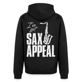 I've got Sax Appeal - Unisex Premium Bio Zip Hoodie - Schwarz - Hinten - Nico (187cm)