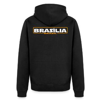 Brasilia, Brésil - Veste à capuche bio Premium Unisexe - noir - Dos - Nico (187cm)