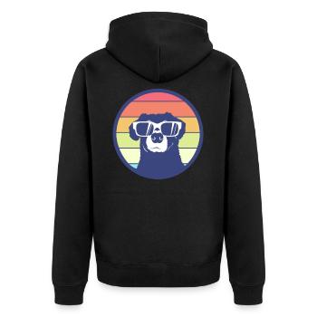 Dog dog sunglasses summer gift idea - Unisex Premium Organic Zip Hoodie - black - Back - Nico (187cm)