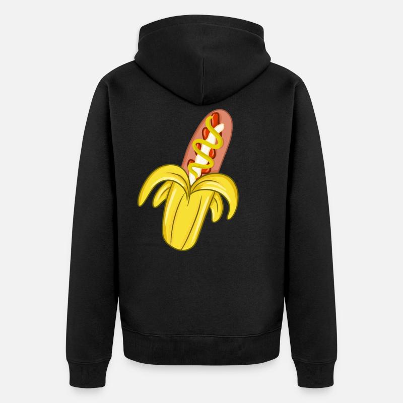 Banane Hot Dog saucisses - Veste à capuche bio Premium Unisexe - noir