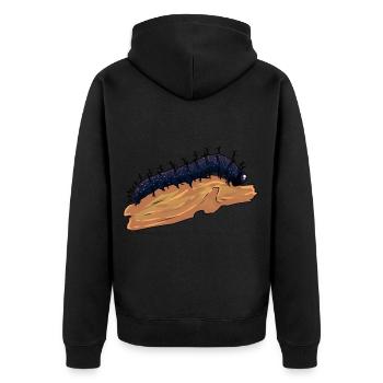 Raupe Raupen Natur Wildtiere kriechen Insekten - Unisex Premium Bio Zip Hoodie - Schwarz - Hinten - Nico (187cm)