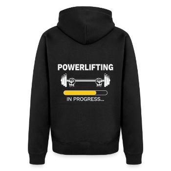 Powerlifting powerlifting weightlifting gift - Unisex Premium Organic Zip Hoodie - black - Back - Nico (187cm)