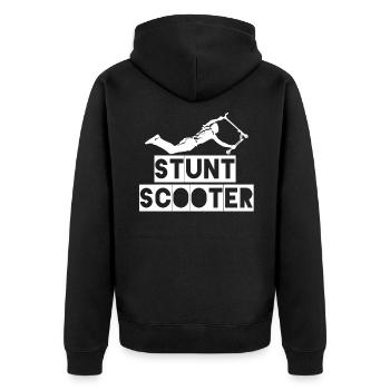 Stuntscooter Streetstyle Kickboard Stunt Roller - Unisex Premium Bio Zip Hoodie - Schwarz - Hinten - Nico (187cm)