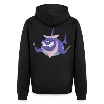 Requin très affamé - Veste à capuche bio Premium Unisexe - noir - Dos - Nico (187cm)