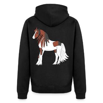 Joli cheval de trait noir-brun-blanc - Veste à capuche bio Premium Unisexe - noir - Dos - Nico (187cm)