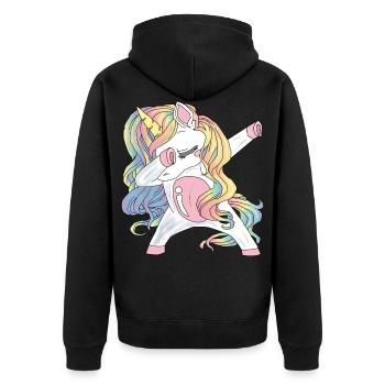 Tamponner un cadeau de licorne - Veste à capuche bio Premium Unisexe - noir - Dos - Nico (187cm)