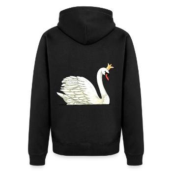 Cygne Oiseaux Faune Roi Majesté Cygnes Animal - Veste à capuche bio Premium Unisexe - noir - Dos - Nico (187cm)