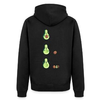 Avocado Schwanger Schwangerschaft Geburt Baby Kind - Unisex Premium Bio Zip Hoodie - Schwarz - Hinten - Nico (187cm)