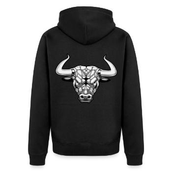 Bull Bull Cattle Ox Bullfighting Spain Toreo - Unisex Premium Organic Zip Hoodie - black - Back - Nico (187cm)