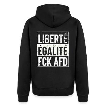 Liberté Egalite FCK AFD - Veste à capuche bio Premium Unisexe - noir - Dos - Nico (187cm)