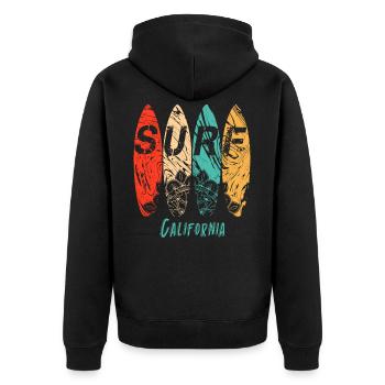Surf Californie - Veste à capuche bio Premium Unisexe - noir - Dos - Nico (187cm)