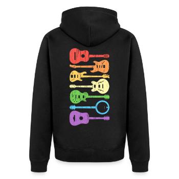 Guitare guitare guitariste vintage rétro - Veste à capuche bio Premium Unisexe - noir - Dos - Nico (187cm)