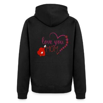 Je t'aime maman cadeau de fête des mères bébé enfant - Veste à capuche bio Premium Unisexe - noir - Dos - Nico (187cm)