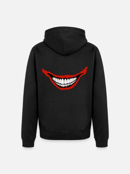 Bouche effrayante - Veste à capuche bio Premium Unisexe - noir