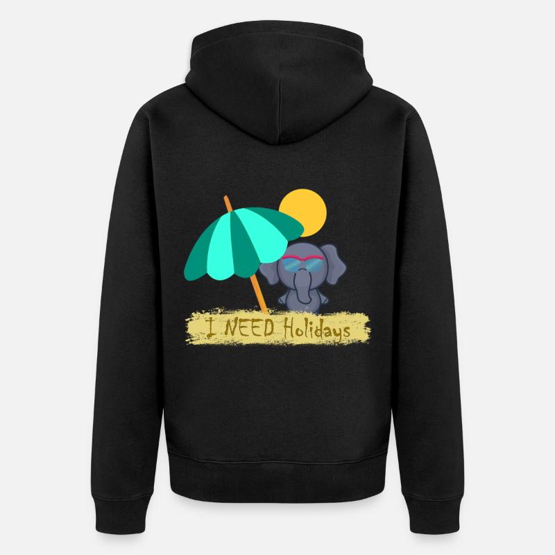 Éléphant - Veste à capuche bio Premium Unisexe - noir