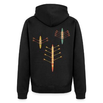 Rowing Vintage Eighth Retro Foursome Two Rowers - Unisex Premium Organic Zip Hoodie - black - Back - Nico (187cm)