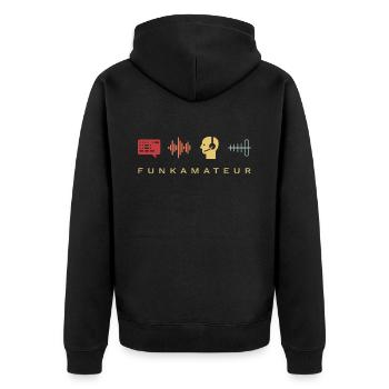Cool ham radio radio amateur rétro HAM cadeau - Veste à capuche bio Premium Unisexe - noir - Dos - Nico (187cm)