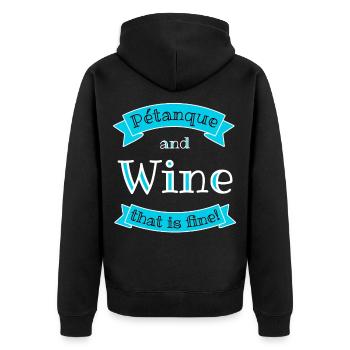 Pétanque et vin c'est bien! - Veste à capuche bio Premium Unisexe - noir - Dos - Nico (187cm)