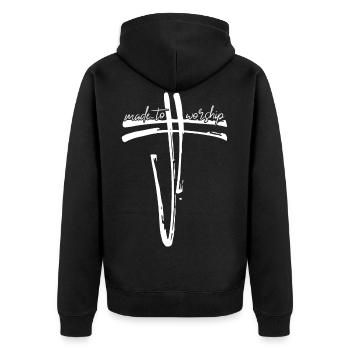 Made To Worship christianisme croix religion - Veste à capuche bio Premium Unisexe - noir - Dos - Nico (187cm)
