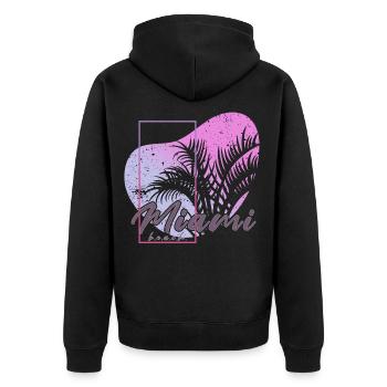 Miami Beach - Veste à capuche bio Premium Unisexe - noir - Dos - Nico (187cm)