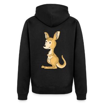 Wildtiere Australien Beuteltiere Känguru Kinder - Unisex Premium Bio Zip Hoodie - Schwarz - Hinten - Nico (187cm)