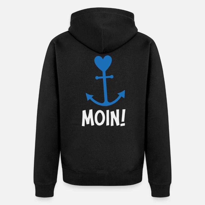 Moin Anker - Unisex Premium Bio Zip Hoodie - Schwarz