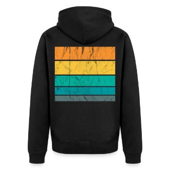 Rétro rétro arrière arrière carré symbole - Veste à capuche bio Premium Unisexe - noir - Dos - Nico (187cm)