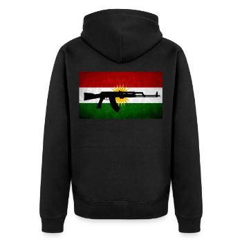 Kurdistan t shirt - Unisex Premium Bio Zip Hoodie - Schwarz - Hinten - Nico (187cm)