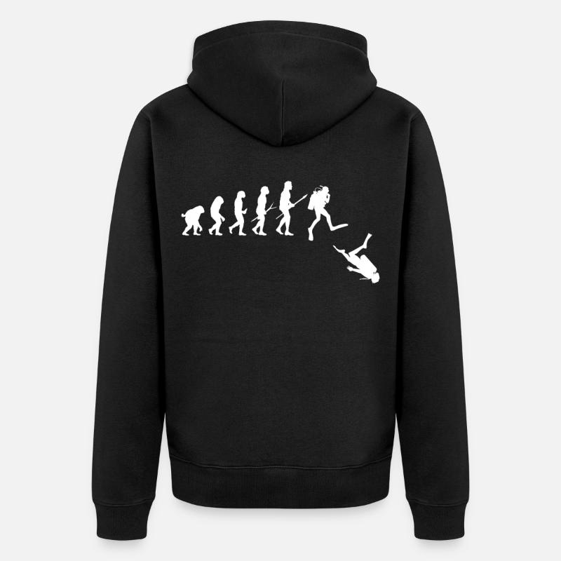 Evolution du plongeur - Veste à capuche bio Premium Unisexe - noir