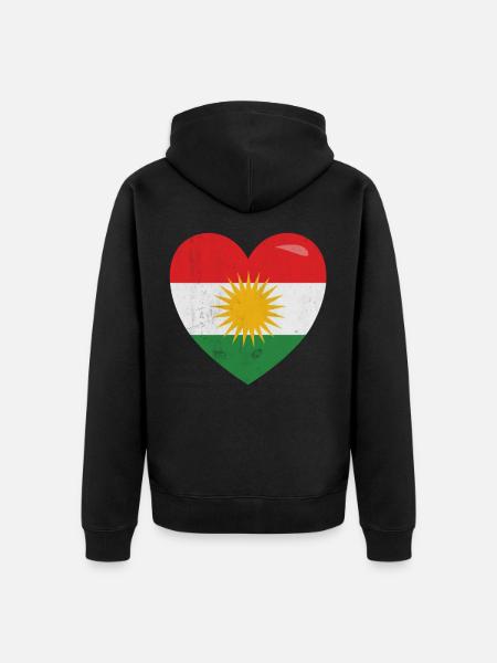 Kurdistan t shirt - Unisex Premium Organic Zip Hoodie - black