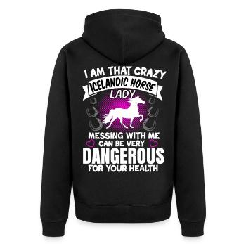 Cadeau Isi rôti de chevaux islandais - Veste à capuche bio Premium Unisexe - noir - Dos - Nico (187cm)