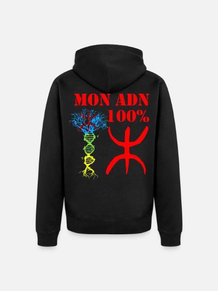 Mon adn 100% amazigh - Veste à capuche bio Premium Unisexe - noir
