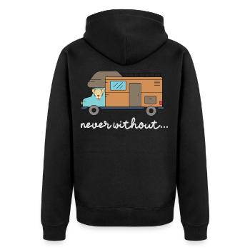 Camping-car chien camping aventure voyage randonnée - Veste à capuche bio Premium Unisexe - noir - Dos - Nico (187cm)