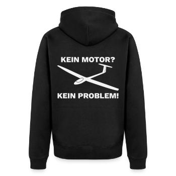 Segelfliegen Segelflugzeug Thermik - Unisex Premium Bio Zip Hoodie - Schwarz - Hinten - Nico (187cm)