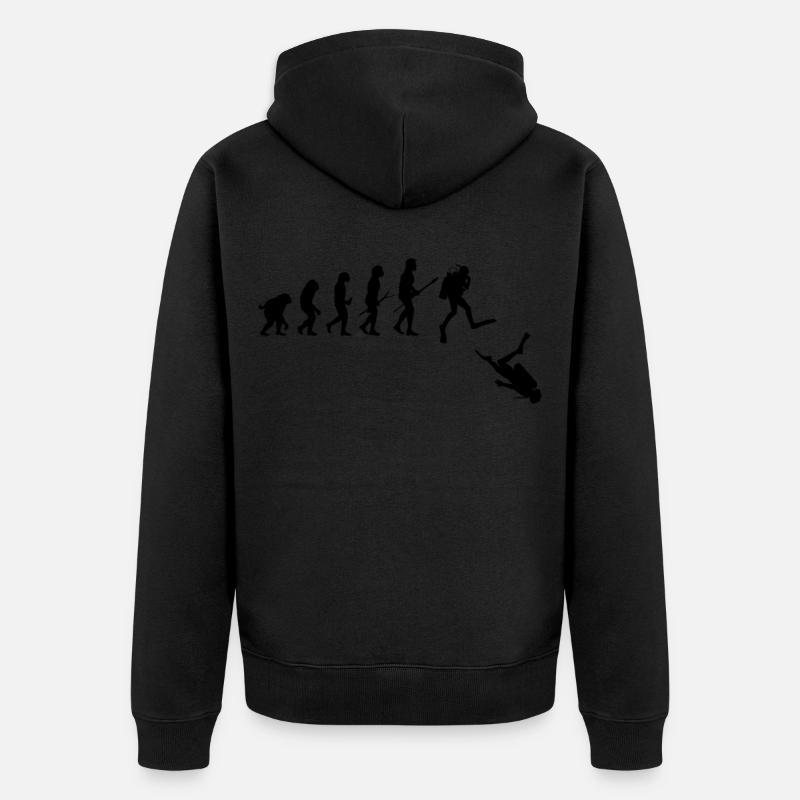 Evolution du plongeur - Veste à capuche bio Premium Unisexe - noir