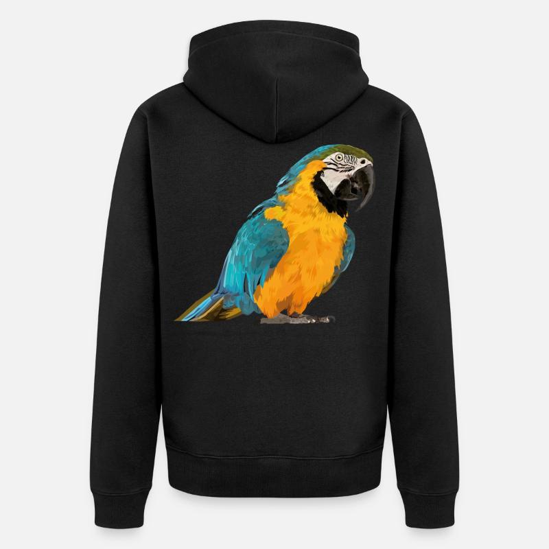 ara bleu et jaune - Veste à capuche bio Premium Unisexe - noir